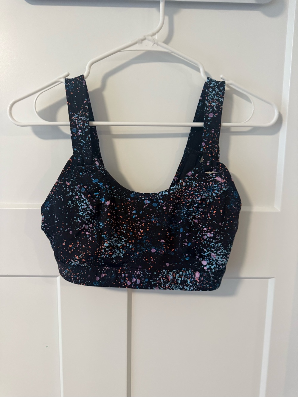Title 9 Black Splatter Print Sports Bra 32D like new